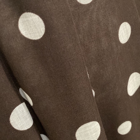 Vintage 70’s chocolate brown white polka dot maxi dress - Picture 5 of 11